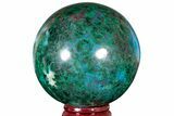 Polished Malachite & Chrysocolla Sphere - Peru #211046-1